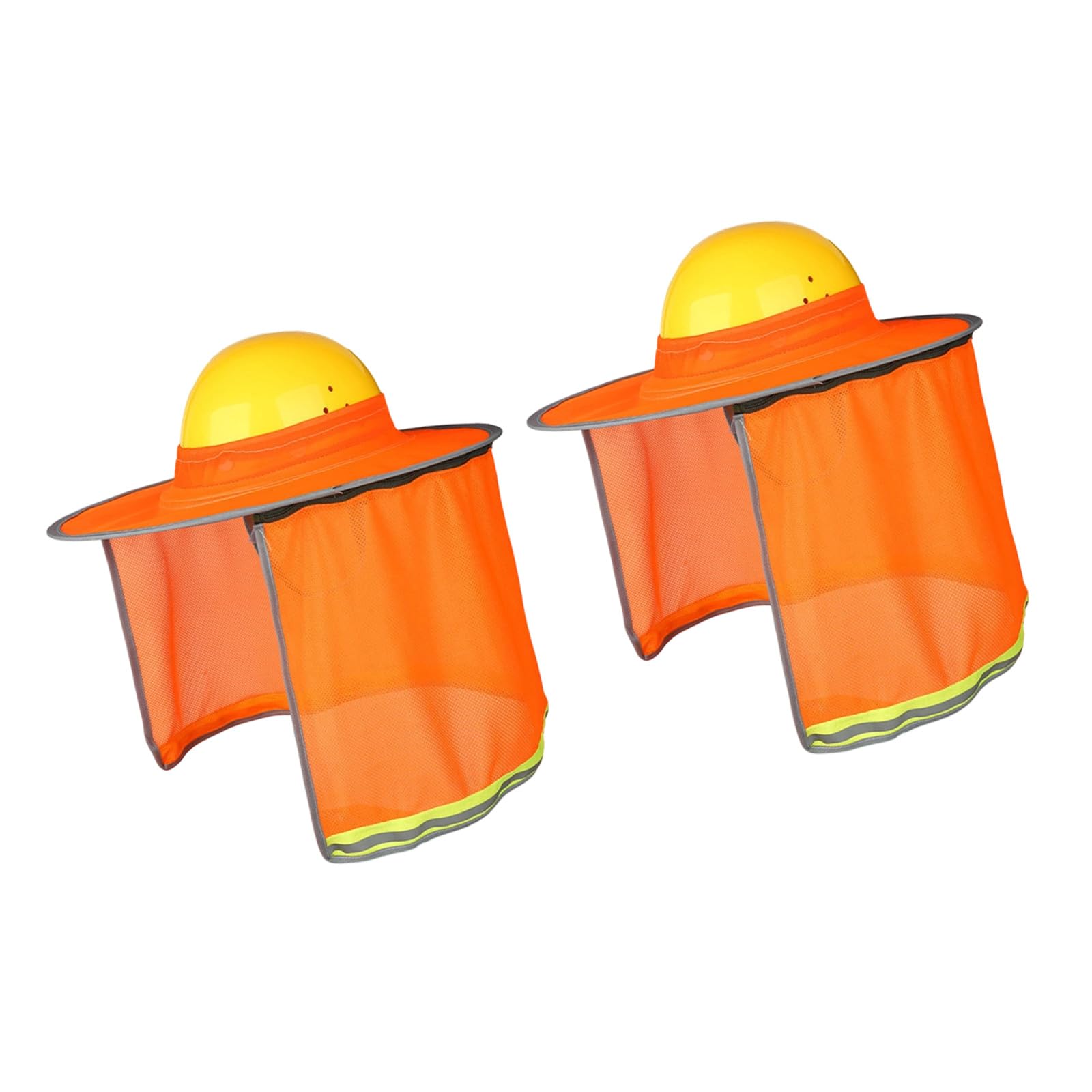 2Pcs Construction Helmet Sun Cover Shade with Ventilation Holes and Reflective Strips for Enhances Foldable Sun Protect