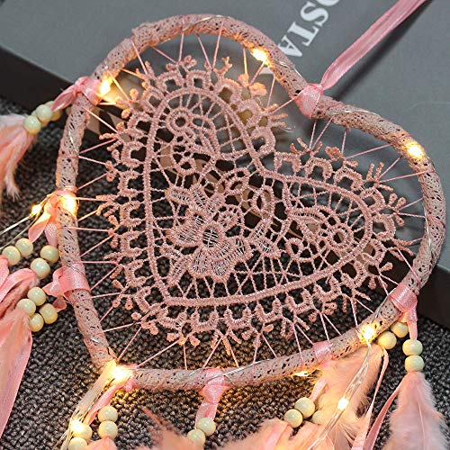 Traumfänger Railonch Herz im Boho-Stil mit LED-Licht
