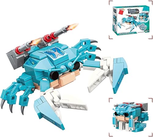 Aopek Bloques de construcción, 140 piezas de juguetes transformadores de cubo de cangrejo, juegos de construcción 2 en 1, juguetes educativos de