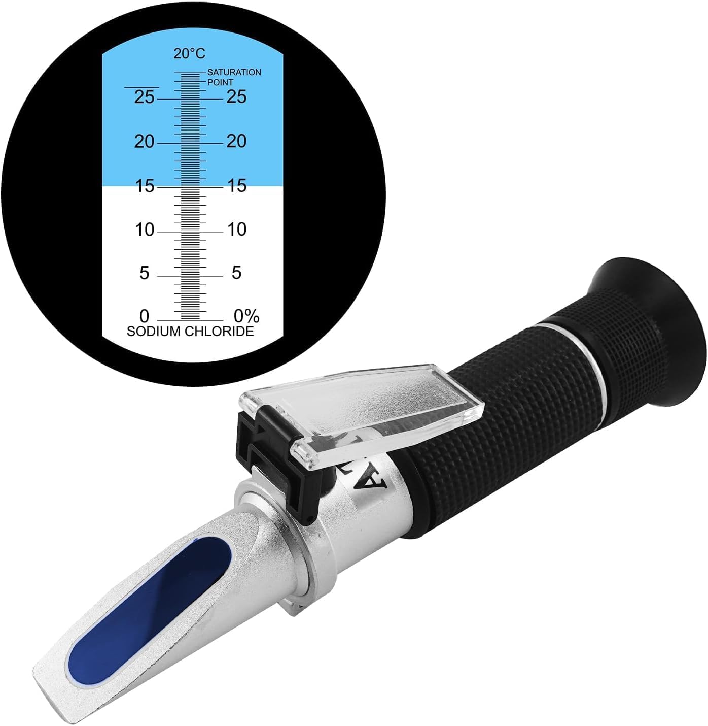 0–28% Salinity Refractometer with ATC, Optical Salt Meter for Sodium Chloride (NaCl) – Sea Water, Brine, Pickle, Food Processing – No Battery Needed, ±0.2% Accuracy