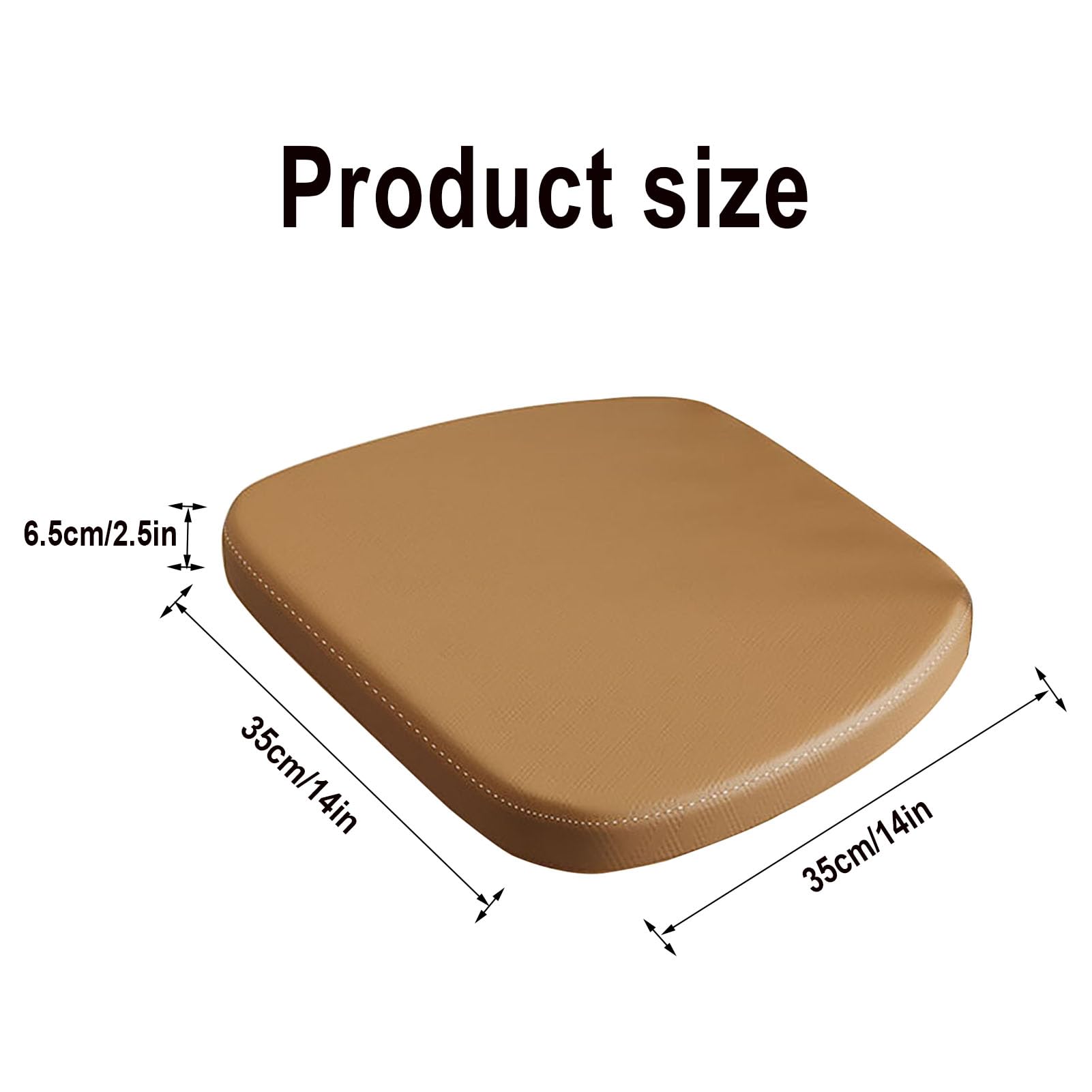 Set Of 4 Non-Slip Gel Memory Foam Chair Cushions – 18x18 Inch Square Dining Pads, Brown, Anti-Slip Design