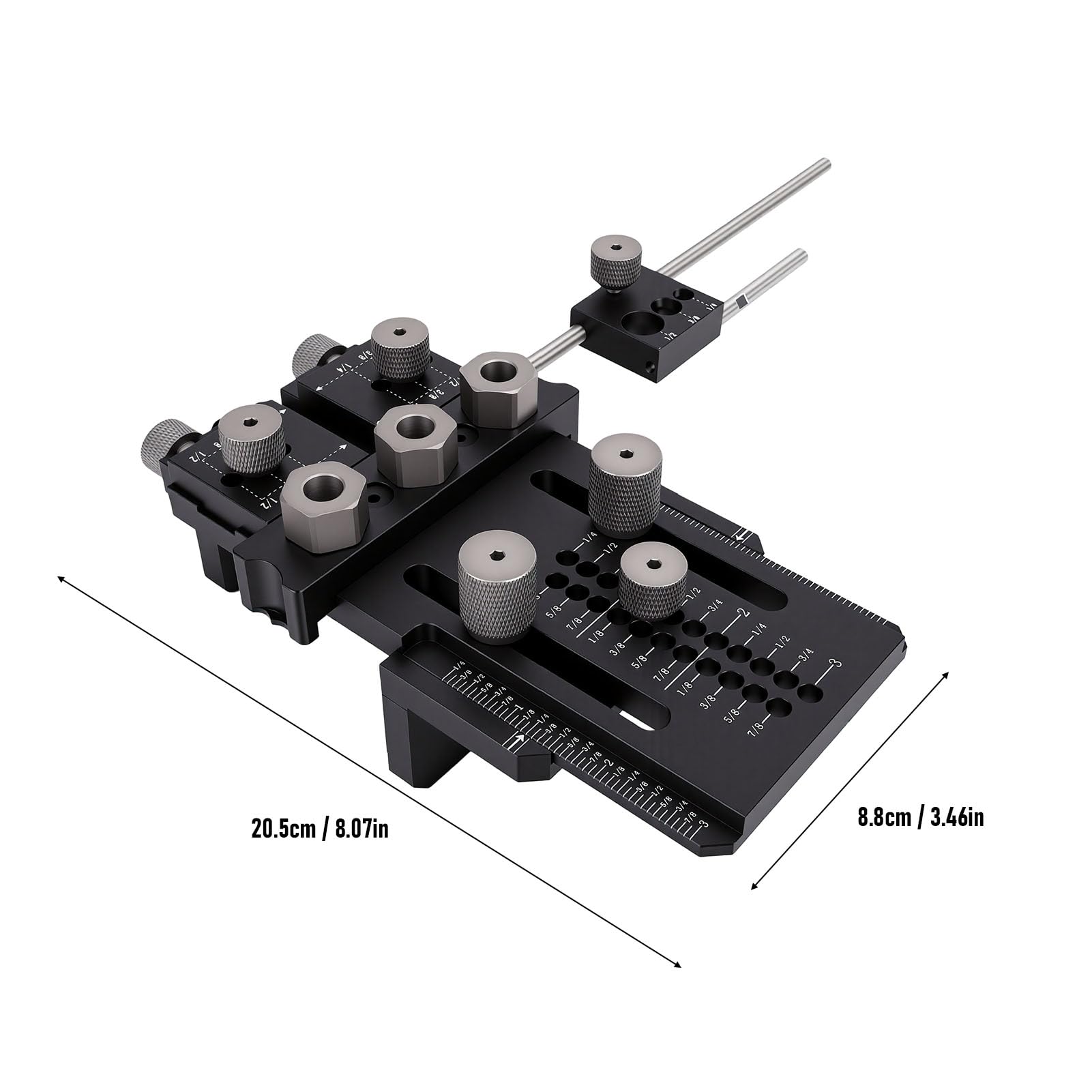 Kit de Plantilla para Tacos de 20,5x8,8CM para Carpinteros Profesionales Tope Positivo Rápido Evita Errores Perforación Abrazadera Ajustable Garantiza Sujeción Segura