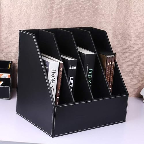 Miniatura 7 de Estante para archivos de oficina de piel sintética, organizador de documentos de oficina, organizador de documentos vertical, organizador de