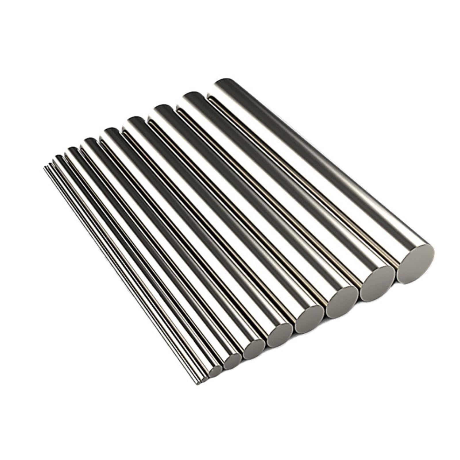 Ejes lineales de Acero Inoxidable, Varilla Lineal de Acero Inoxidable 304, diámetro rectificado Redondo métrico, Longitud 100 a 800 mm, 2 a 10(500mm,2mm)
