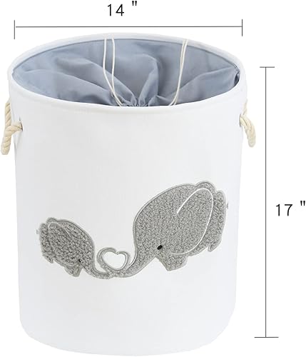 Miniatura 6 de INough Cesta para bebé niño grande de juguete Bkaset, cesta de lavandería de animales de la selva, cesta de lavandería impermeable plegable con