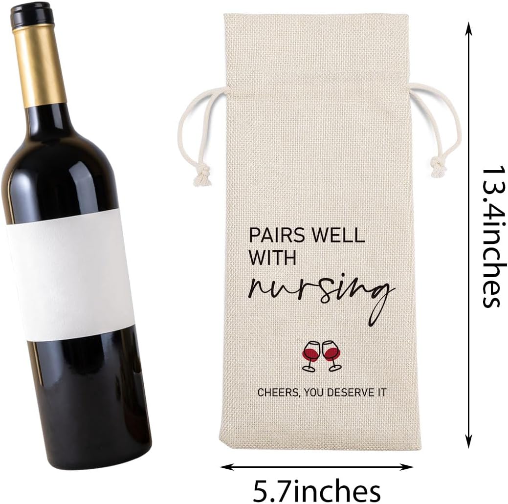 Nurse Wine Bag Funny Nurse Gifts for Coworker Future Nurse Gifts for NP LPN NICU RN Nurse Graduation Retirement Gifts Ideas Wine Gift Bag image 2