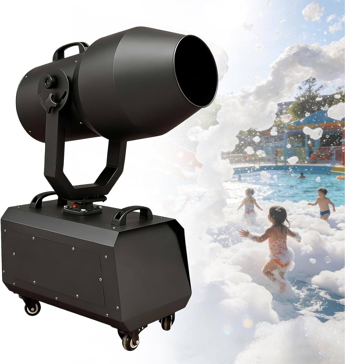 ZIXIAOS Foam Machine for Outdoor Parties, Stage Effect Jet Foam Machine, 80㎡ Area Coverage/7-10m Distance, Stage Effect Jet Foam Cannon for Parties, Automatic Head Shaking