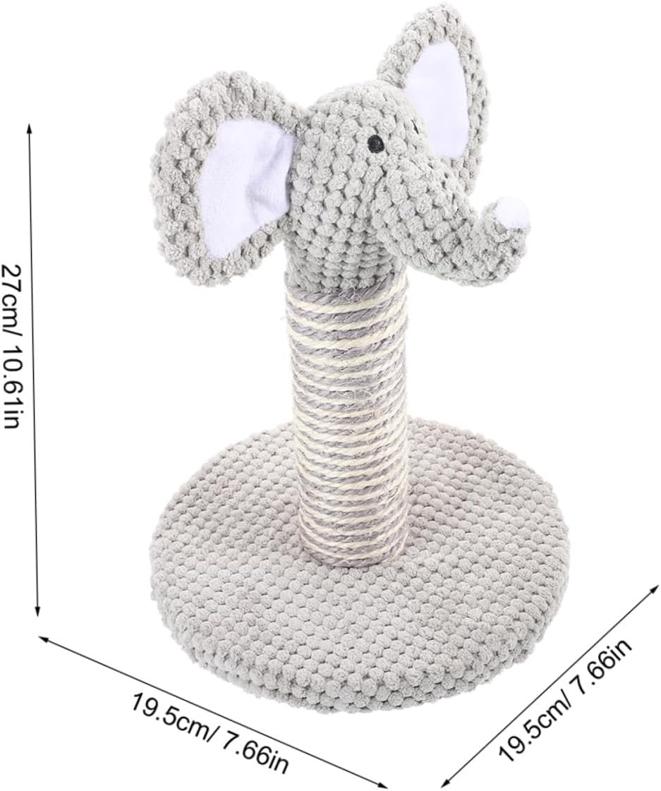 UPKOCH 2pcs Small Elephant Zebra Cat Scratching Posts Set, Vertical Sisal Scratcher Poles for Indoor Cats, Comfortable Kitten Climbing Resting Furniture