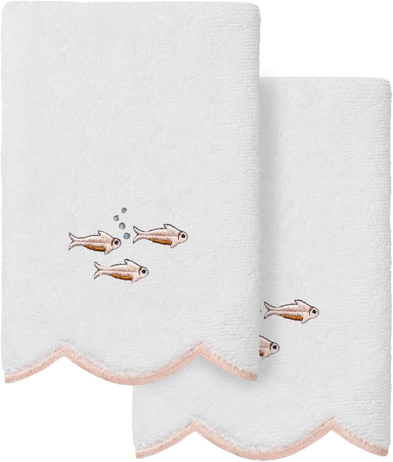 Fernanda Turkish Cotton Scallop Towel-Grey-2 Pcs Hand Towel