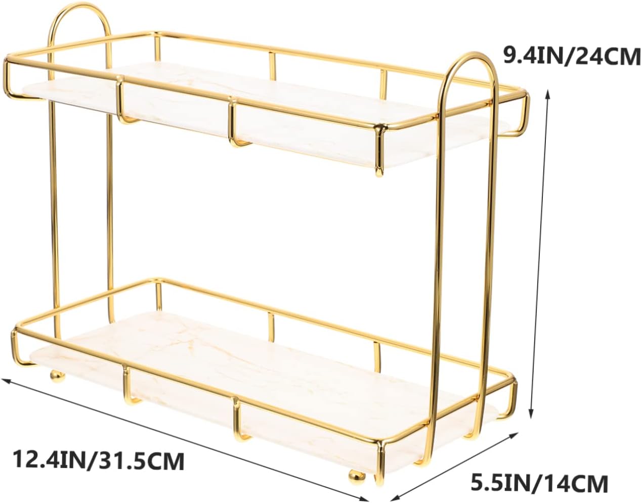 SOIMISS Bathroom Countertop Organizer Storage Shelf for Toiletries and Cosmetics Sturdy Desktop Rack for Bathroom Vanity Elegant Finish