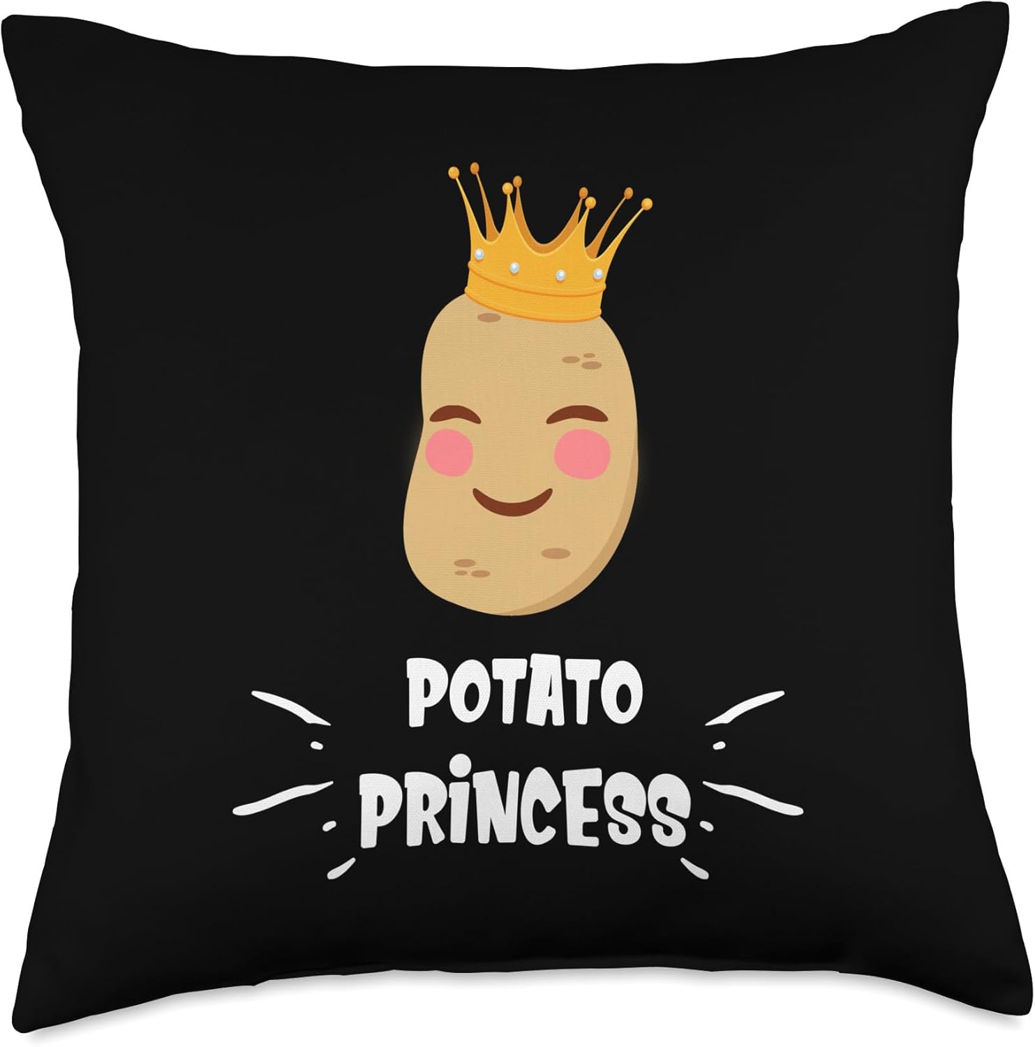 Potato Princess Funny Potato for Girls and Women Throw Pillow