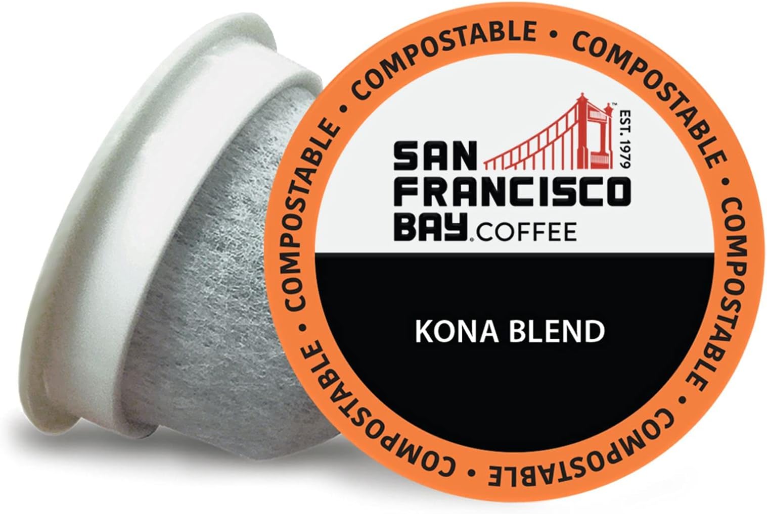 SAN FRANCISCO BAY SF Coffee Kona Blend 36 Ct Medium Roast Compostable Coffee Pods, K Cup Compatible including Keurig 2.0 (Packaging May Vary)