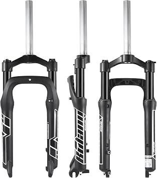 شوكة تعليق MTB للإطارات الدهنية ، 20/26 &times; 4.0 بوصة 1 1/8 أنبوب مستقيم 100 مم محور تباعد السفر 135 مم قفل يدوي 9 مم QR زيت الربيع الشوك الأمامي لشاطئ الثلج XC دراجة جبلية