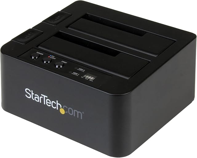 StarTech.com Standalone Hard Drive Duplicator, External Dual Bay HDD/SSD Cloner/Copier, USB 3.1 (10Gbps) to SATA III HDD/SSD Docking Station, Hard Disk Cloning / Recovery (SDOCK2U313R)