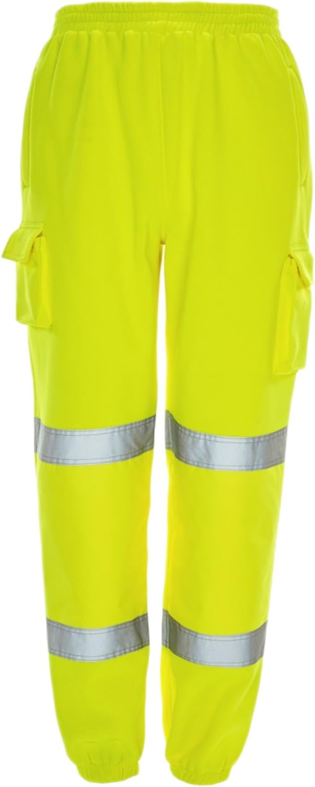 HI VIZ VIS JOGGING BOTTOMS WORK WEAR THICK TROUSERS SAFETY JOGGERS SWEAT PANTS