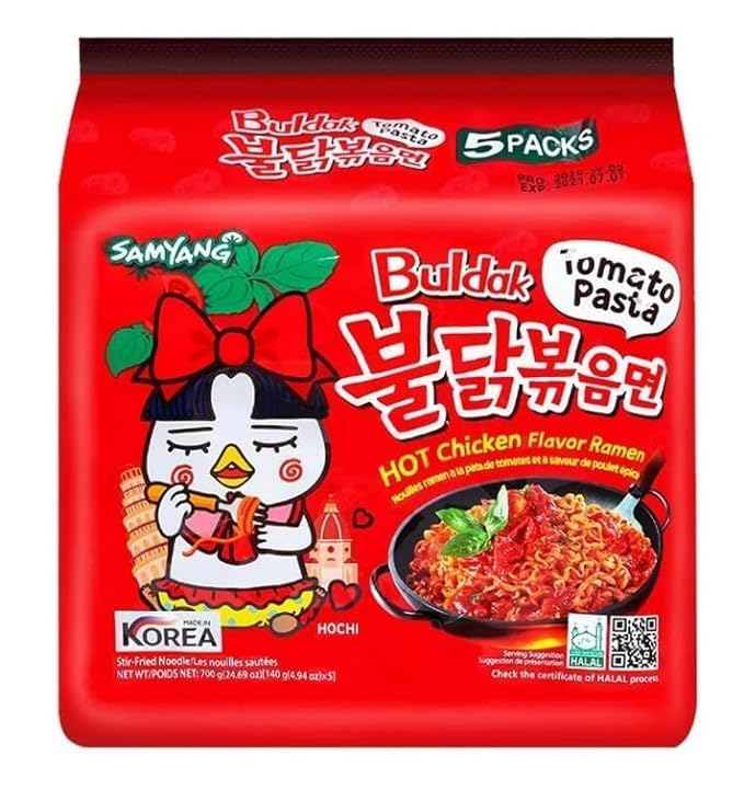 Samyang Buldak Hot Spicy Chicken Ramen Noodle Korean Stir-Fried Ramen (10, (10, Habanero Lime, Tom Yum))