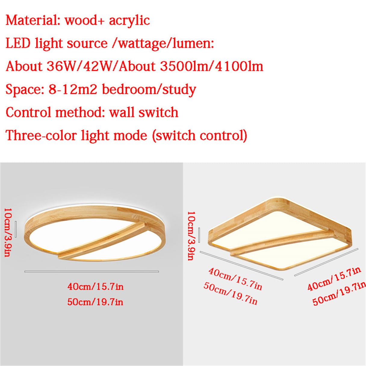 Lámpara De Techo De Madera Maciza Estilo Japonés Para Dormitorio