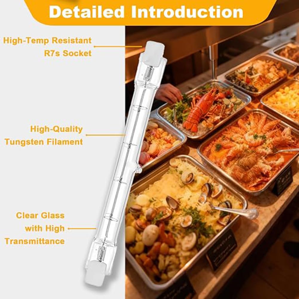 Generico Pacco da 4 Luci Gantry da 500W Lampada per Cibo con Giacca