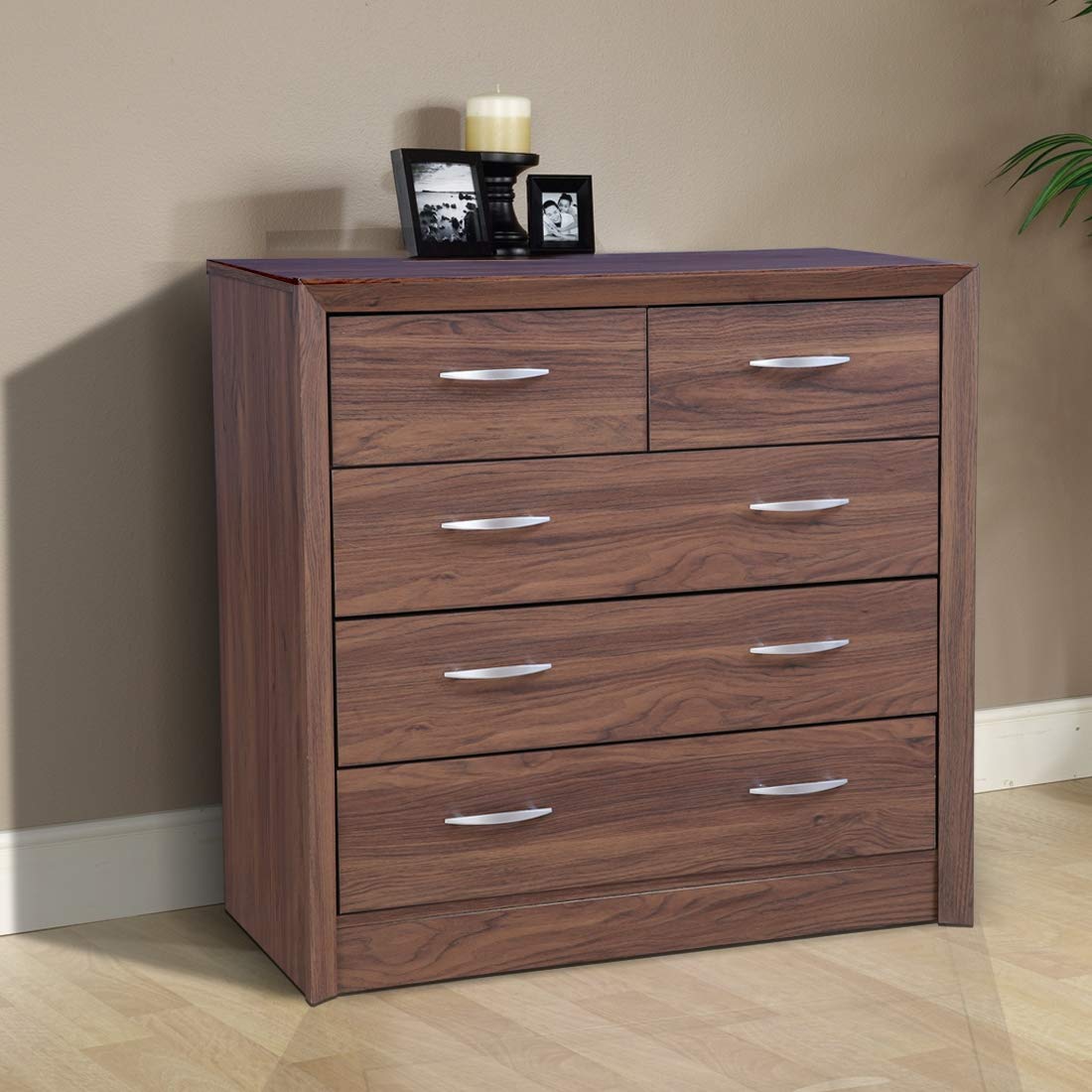 HomeTown Stark Engineered Wood Chest of Drawers in Walnut Colour-image-9