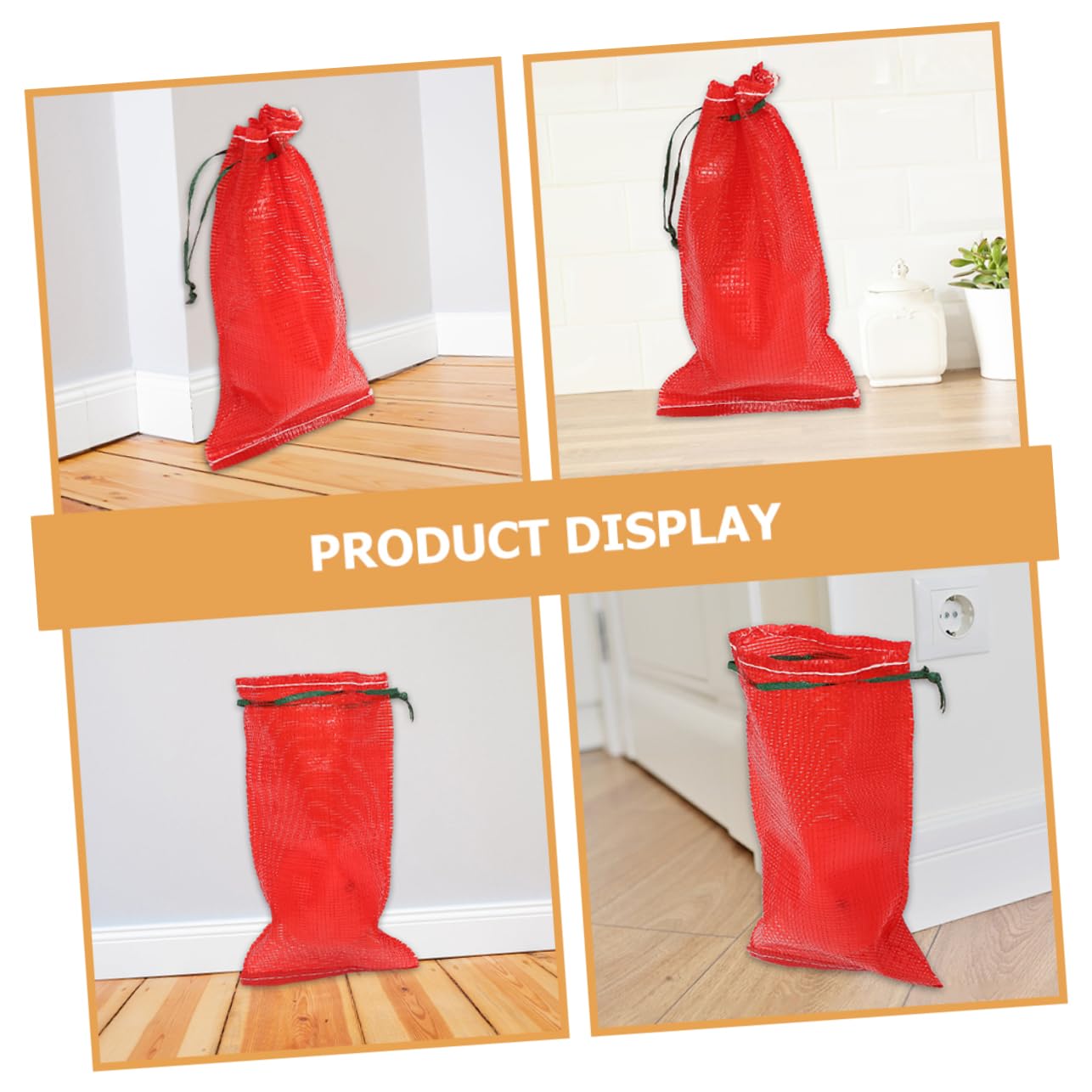 Bolsas De Malla para Verduras y Frutas 49x27 Cm Tejido Resistente Ventilado Reutilizables para Almacenamiento Agrícola Cordón Bolsa Roja 50 Unidades