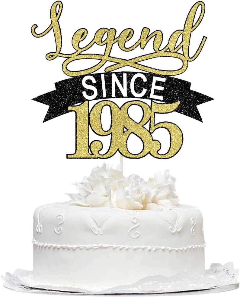Legend Since 1985 Cake Topper,40th birthday happy birthday cake topper ,Funny 40 and Fabulous Decoration,men and women cheer 40 years old Birthday Party Decorations Supplies