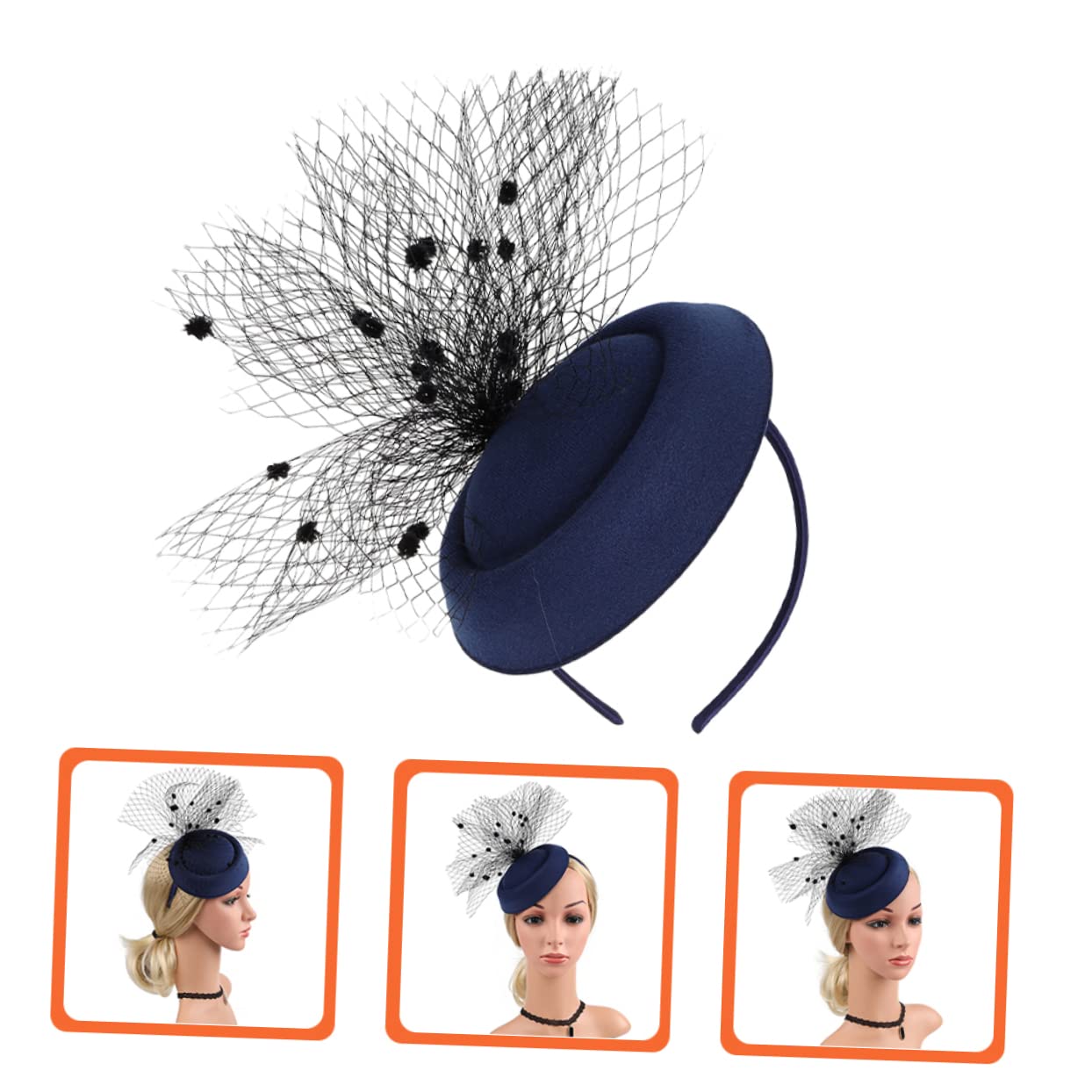 FRCOLOR 4pezzi Fascinator da Donna con Velo Elegante e Clip per Cappello da Tea Party Rete per Cerimonie e Occasioni Speciali Accessorio Femminile Versatile per Matrimoni e Feste