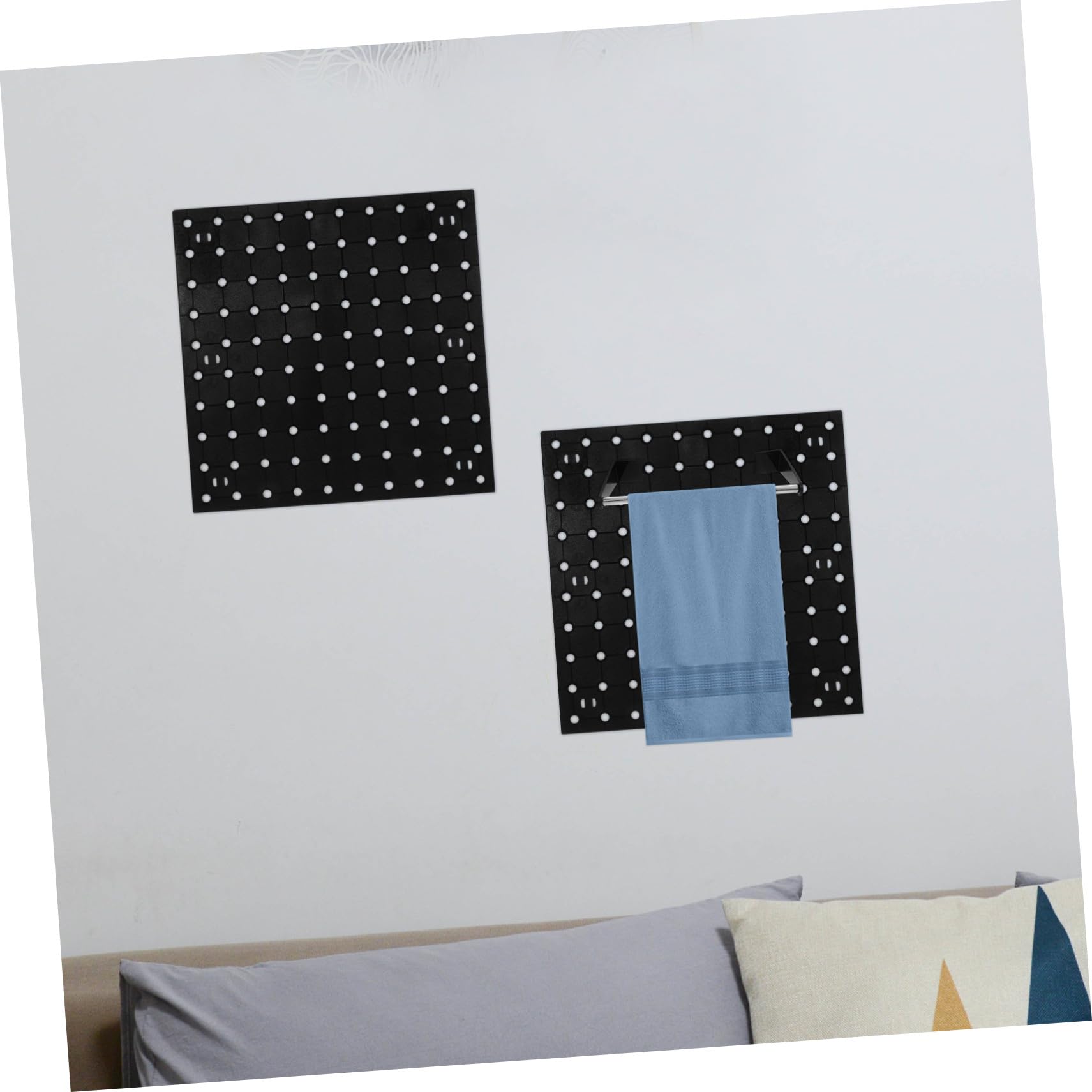 Organizador de Pared Perforado de Plástico Negro, 4 Piezas Abs