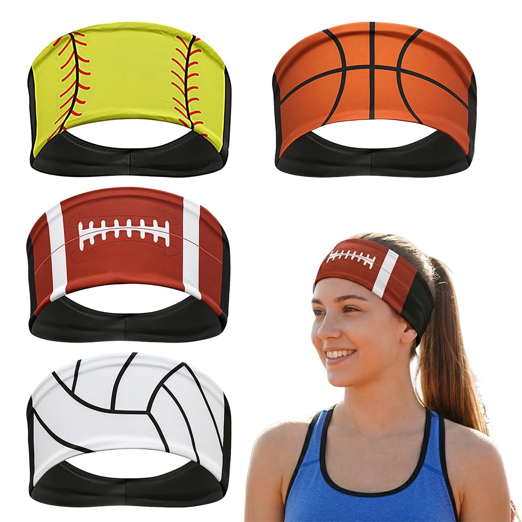 ZIBUYU® 4 PC Gym Head Band for Men and Women, Breathable Bandana for Sports & Workout, Quick Dry Hairband for Unisex, Lightweight Non Slip Moisture Wicking Gym Accessories for Running & Fitness-image-23