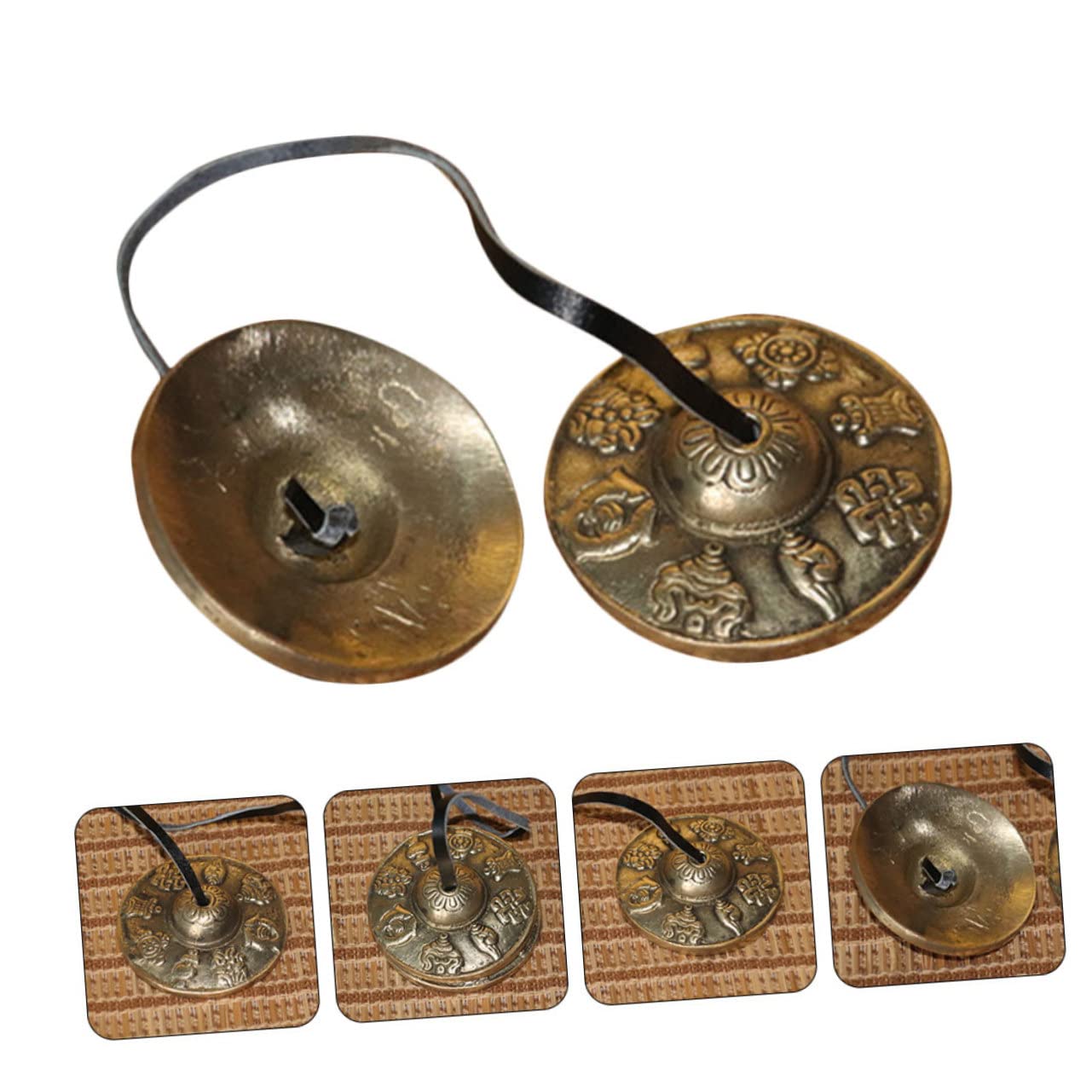 Abaodam Pair of Cymbals Chimes Tingsha Bell for Spiritual Practices Meditation Tool Yoga Accessory