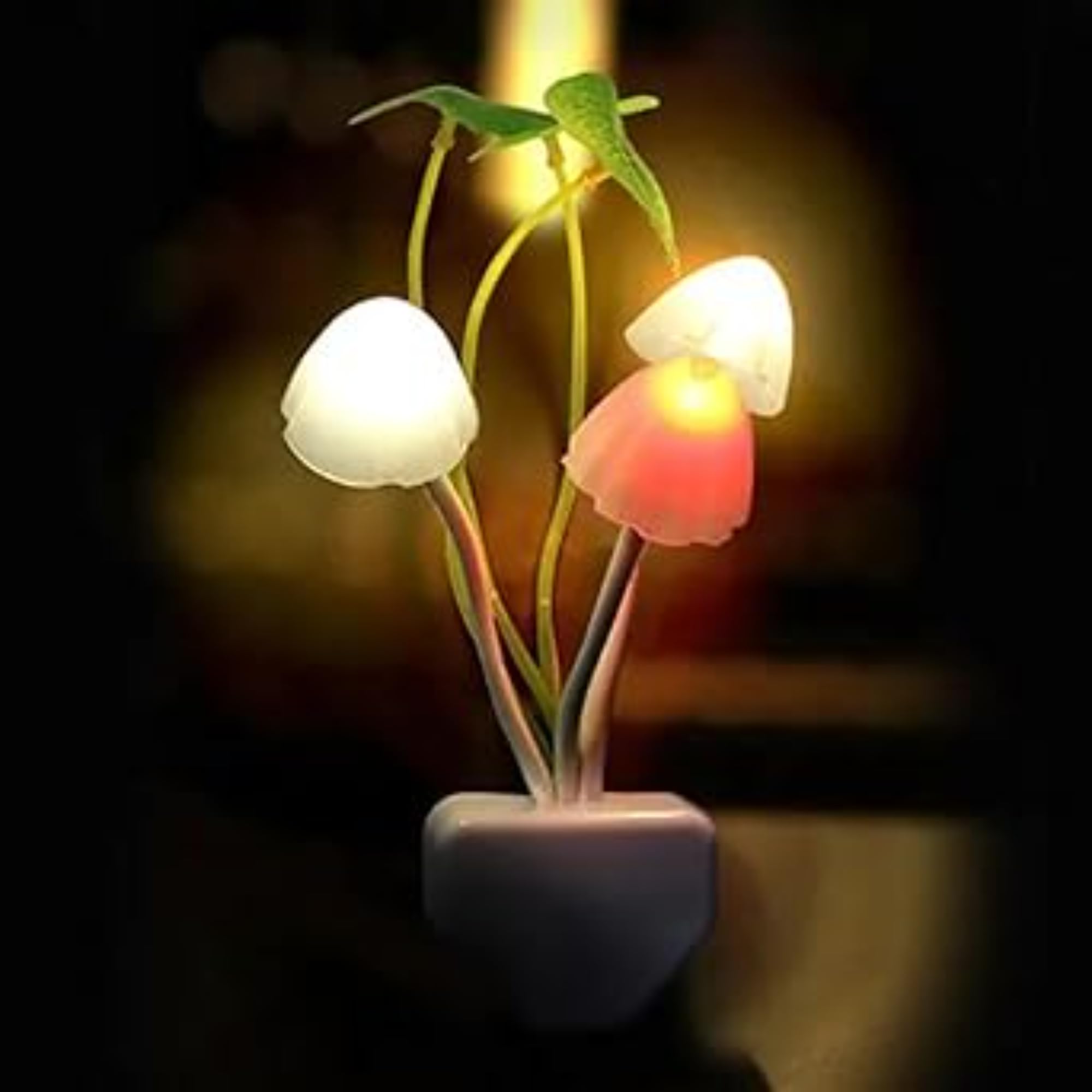 Magic 3D LED Night Lamp with Smart Sensor | Auto On/Off Color Changing Mushroom & Flowers | Beautiful Illumination Plug-in Light for Bedroom, Corridor & Home Decoration-image-18