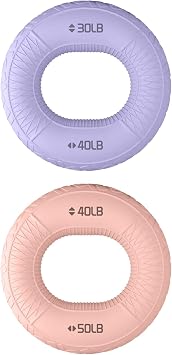 Akkerds Grip Strength Training Trainer Grip Ring Hand Grips Stress Relief Exercise for Adults Finger Strengthening Grip Strength Recovery Myofascial Release Hand Strength Ring for Men Women 30LB 40LB