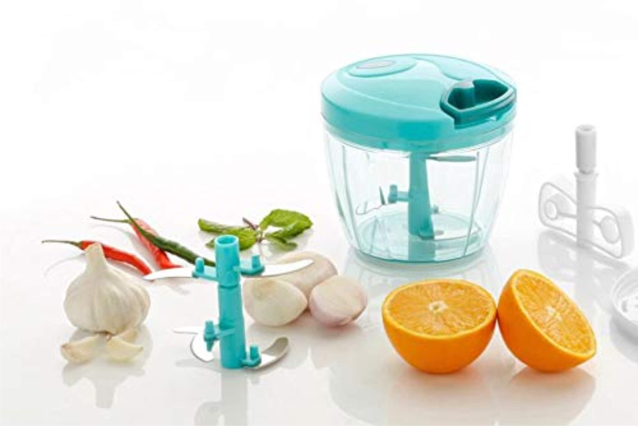 Brownell Handy Mini Thread Chopper Vegetable Chopper Cutter with 3 Stainless Steel Blades for Effortless Chopping Vegetable and Fruit for Kitchen (750 ML)