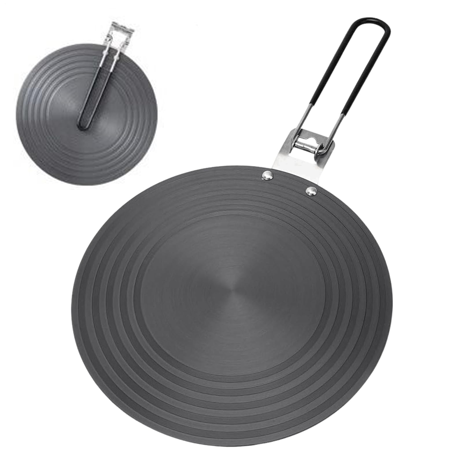 Induction Adapter Plate | 24cm Heat Diffuser For Ceramic Hobs,Pan Converter With Folding Handle For Cast Iron Ceramic Aluminum Pots | Use In