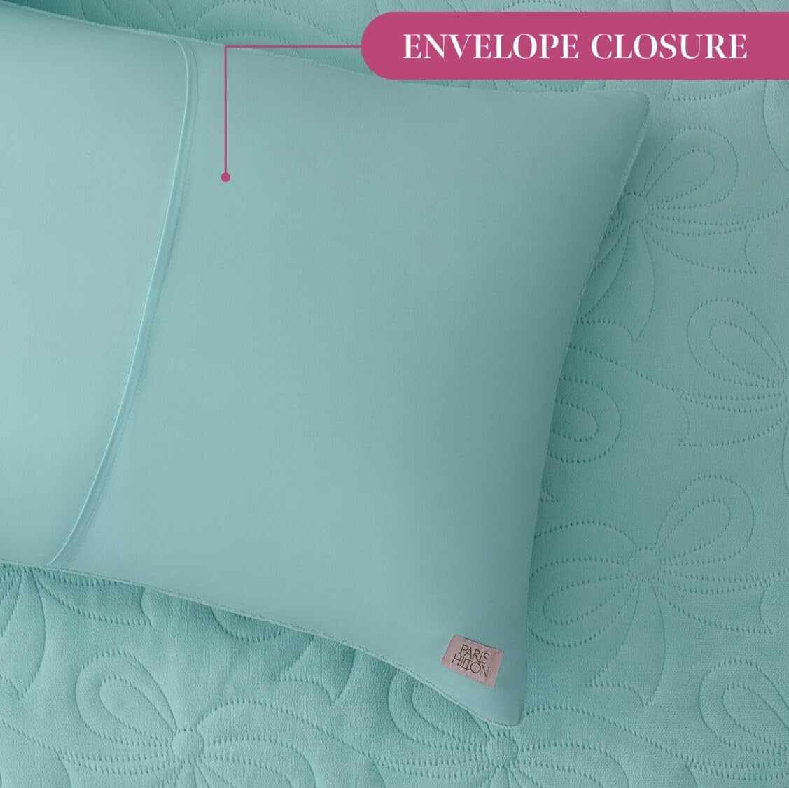 Paris Hilton 2 Piece Twin XL/Twin Comforter Set with 1 Pillow Sham - Soft Warm Chic & Lightweight Quilted Bed Spreads, Housewarming & Birthday Gifts for Women & Teen Girls, Blue Bows (Blaine) | Cute Designs