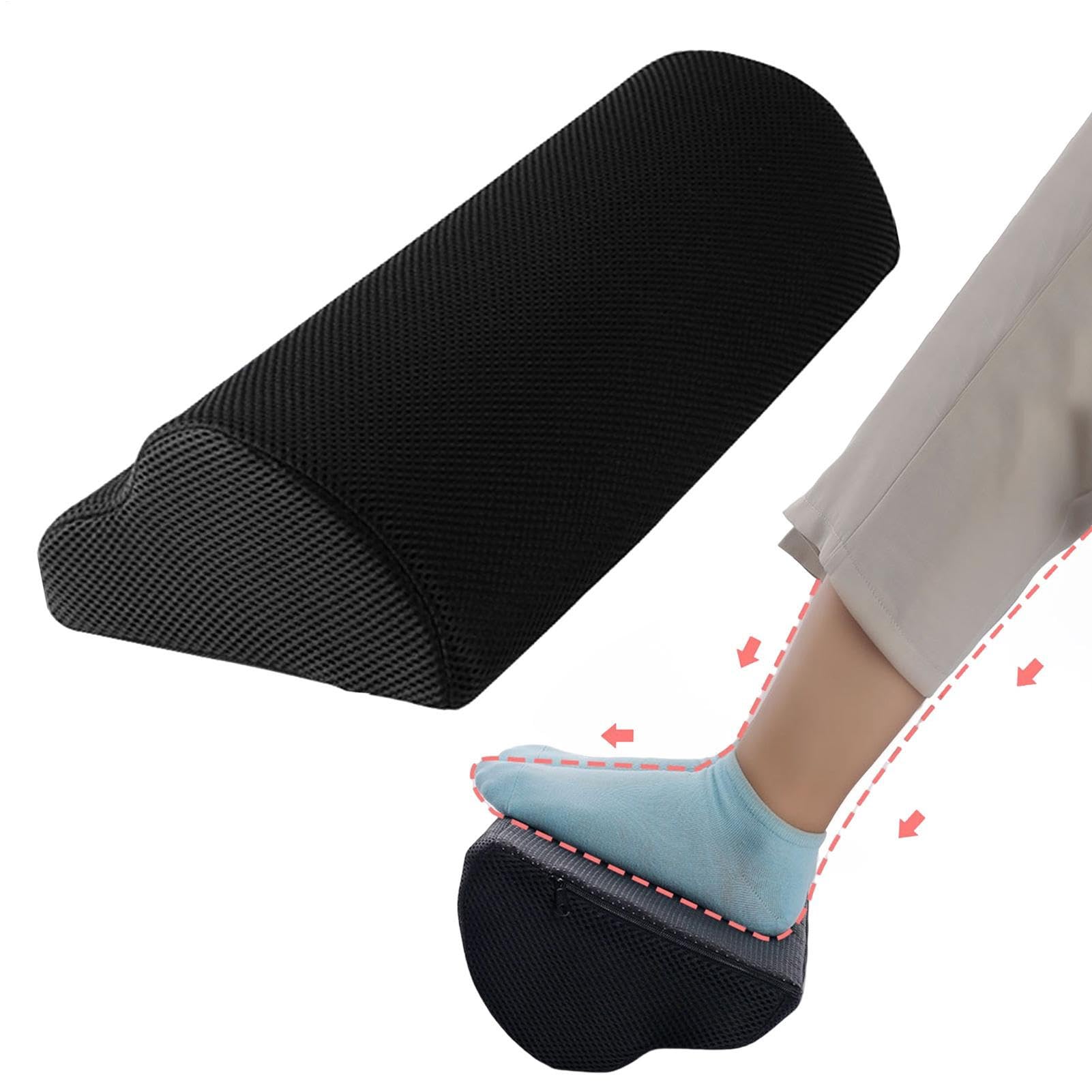 Poggiapiedi – Comodo cuscino in schiuma di memoria, supporto ergonomico | per gambe per scrivania, poggiapiedi portatile per ufficio, casa, comfort di viaggio, miglioramento della postura,