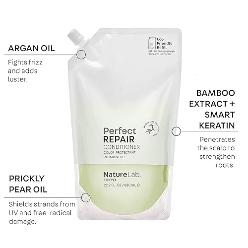 Miniatura 5 de NATURELAB. TOKYO Perfect Repair Shampoo & Conditioner Bolsa de recarga ecológica Duo Reponer y restaurar el cabello dañado, teñido y fortalecer el