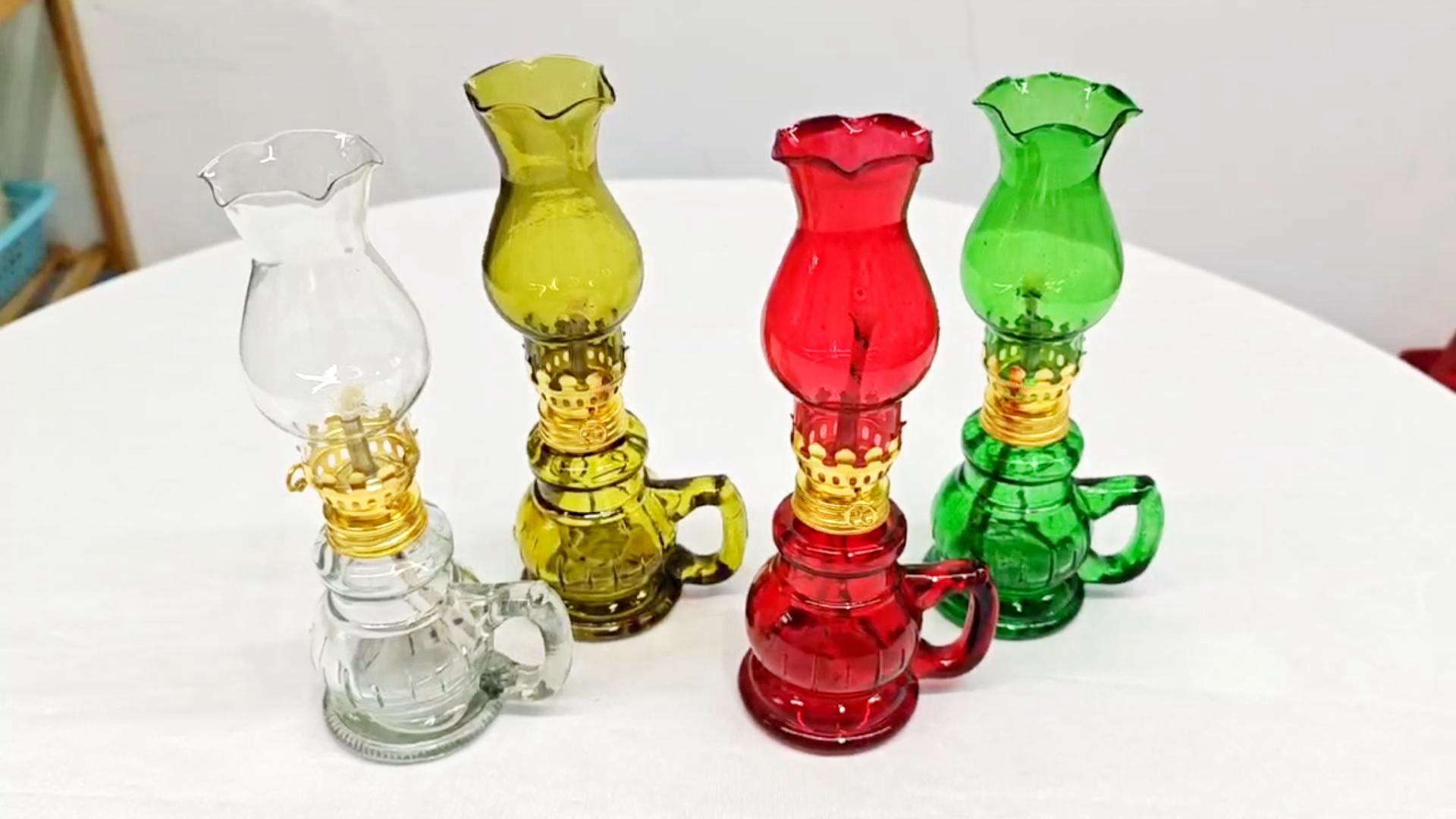 Lámpara De Aceite Vintage De Cristal - Decoración Rústica Para Interiores, Ambiente Cálido