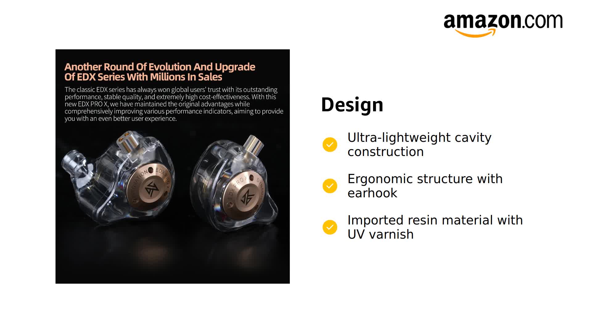 Amazon.com: KZ EDX Pro X in Ear Monitor Headphones, HiFi Stereo