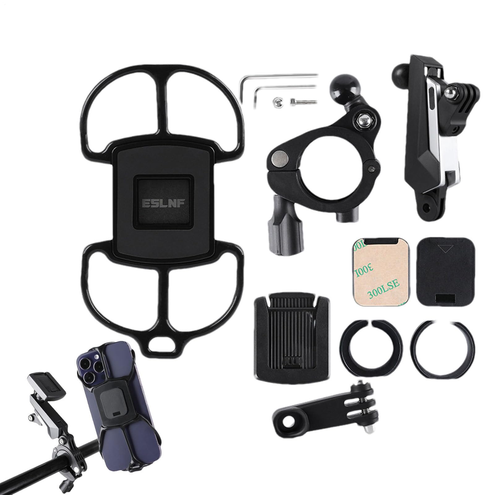 Supporto Per Telefono Bici Morsetto Universale Regolabile Antiurto | Supporto Per Manubrio Bicicletta per Navigazione Registrazione Video Live Streaming Videochiamate