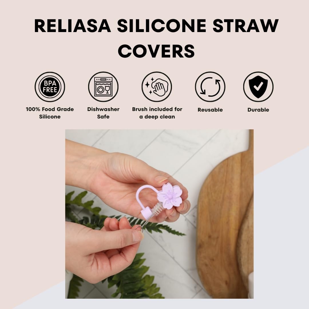 6 Pezzi 10mm Fiore Copertura Paglia per Stanley Toppers Paglia Silicone
