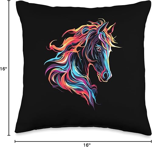Miniatura 4 de Horse Related Gifts For Girls Western Graphic Cojín para equitación ecuestre para mujeres y niñas, 16 x 16 pulgadas, multicolor