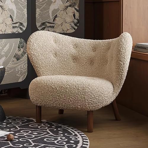 KIBONCY Leisure Sofa Chair Wool-Like Fabric Sofa Armchair, Reading Leisure Single Sofa Ffor Living Room Bedroom Apartment B