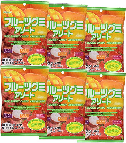 Kasugai Fruit Assort Gummy 6 Pack