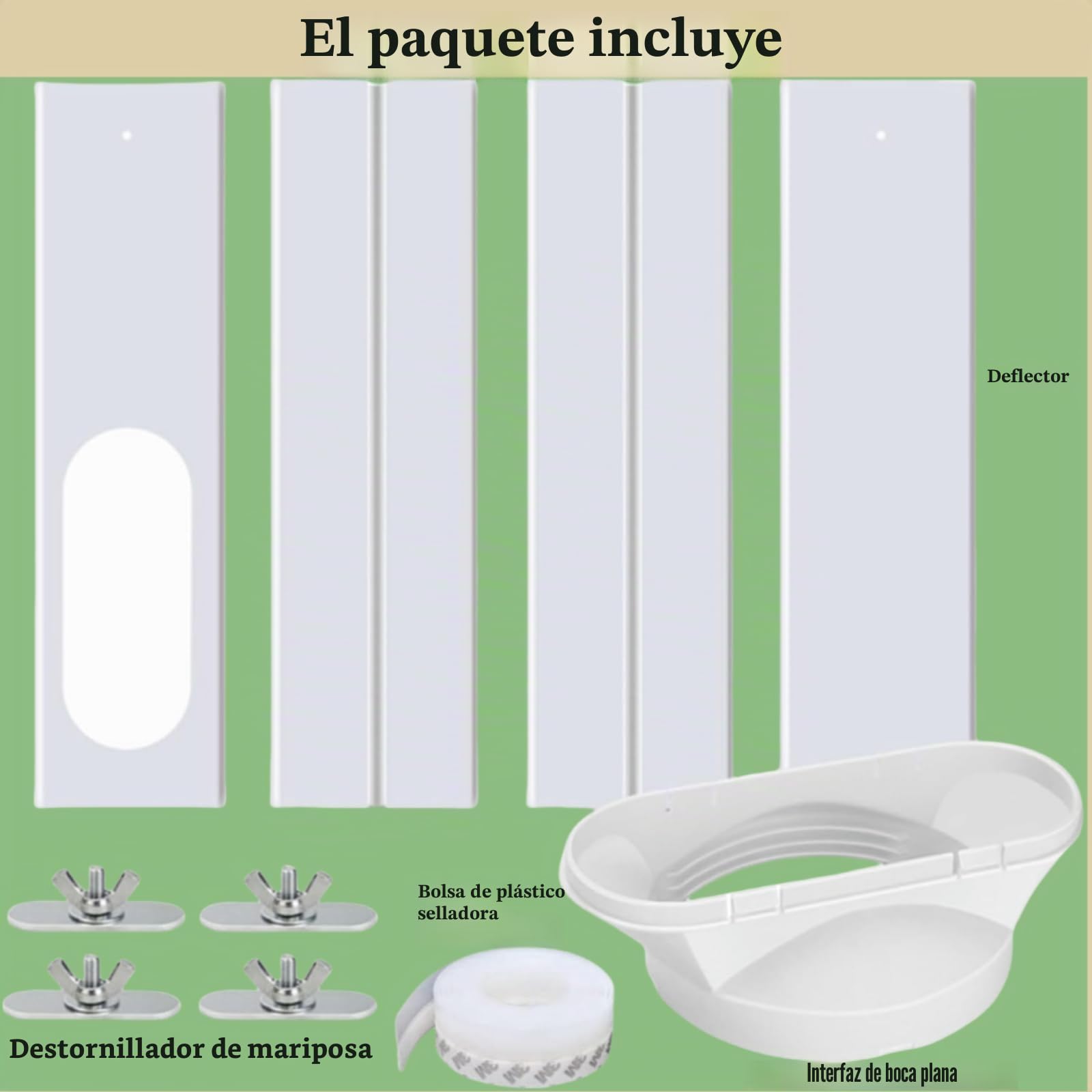 Genérico Kit de ventana para aire acondicionado portátil, adaptador de ventana para aire acondicionado, placa sellada, ventana ajustable para aire acondicionado móvil, accesorio de ventana para aire