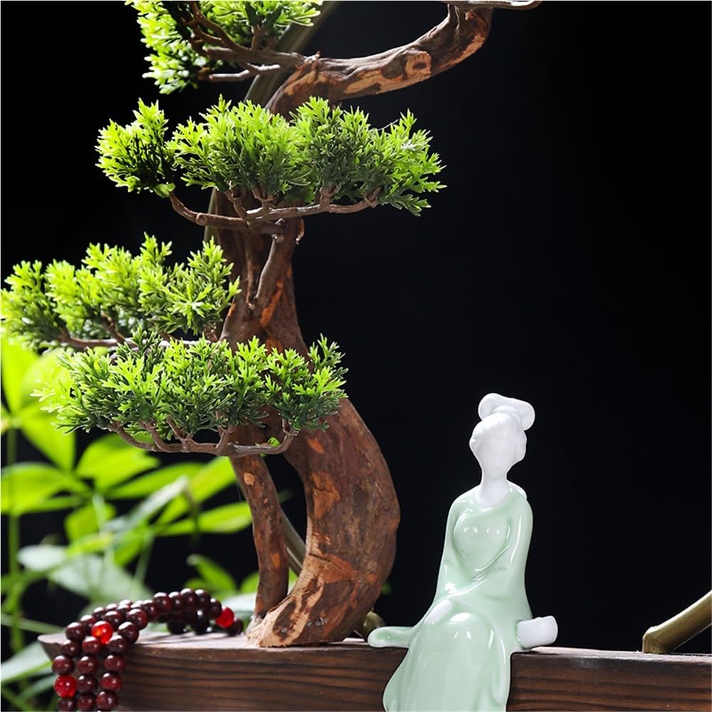 Quemador de Incienso de Estilo Chino Retro, árbol bonsái Artificial, Adornos creativos for el hogar, Quemador de Incienso de sándalo de cerámica