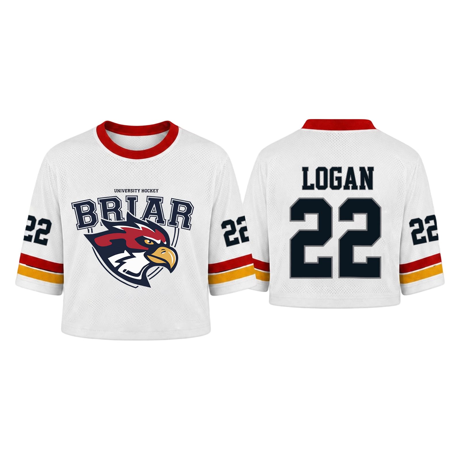 Off Campus Hockey Jersey Women Graham 44 & Logan 22 & Tucker 46 & Dean 66 Briar U Hockey Shirts Short Sleeve Briar University Shirts Sports Y2K Crop Tops Off Campus Merch for Fans
