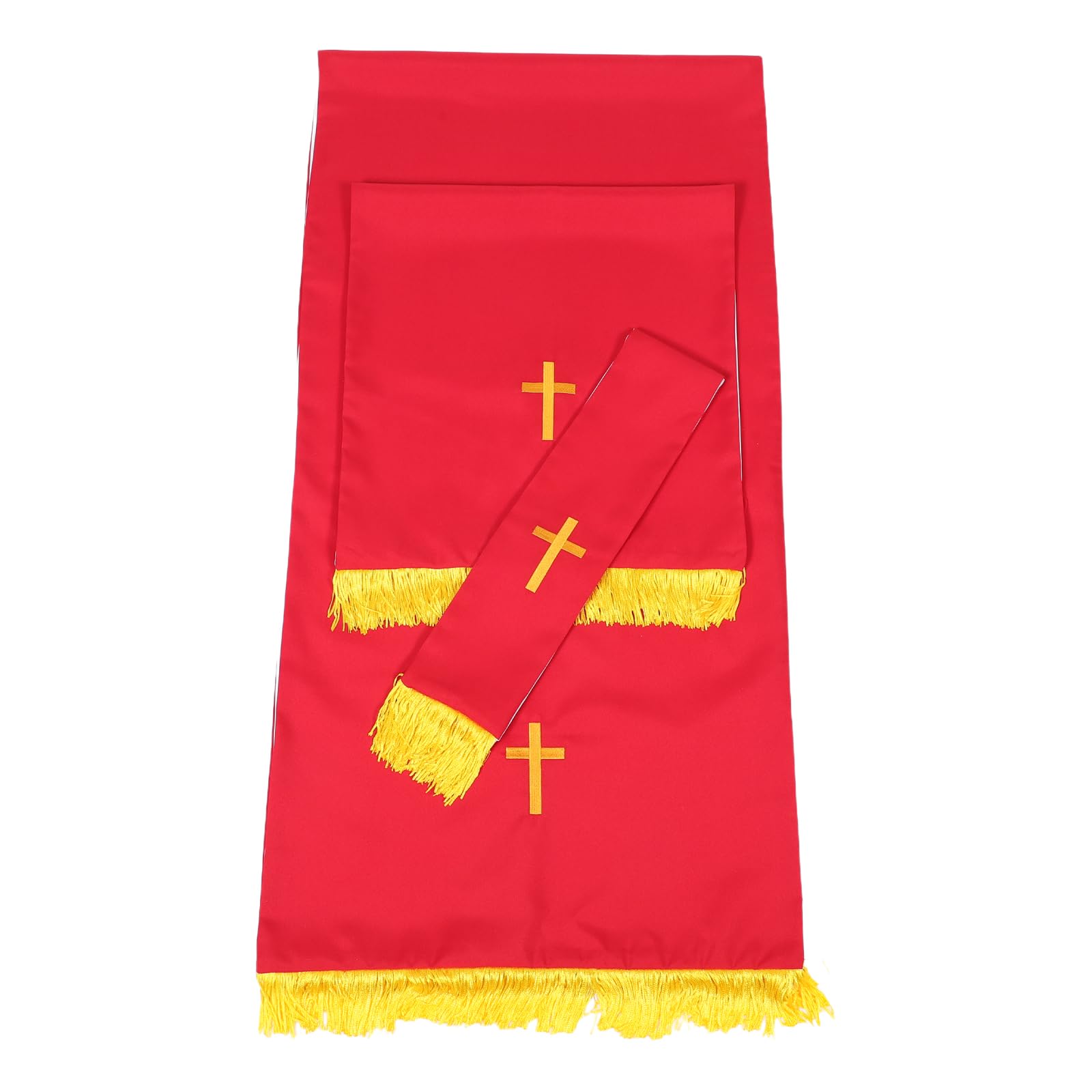 Chemin de table église rouge anti-décoloration pour préserver l'autel