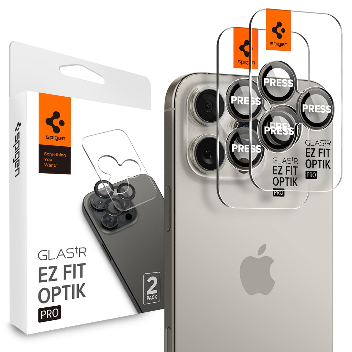 Spigen EZ Fit Optik Pro Tempered Glass Camera Lens Protector Guard for iPhone 16 Pro / 16 Pro Max (Natural Titanium) - 2 Pack (B0DCCN7F3X) Amazon Price History, Amazon Price Tracker