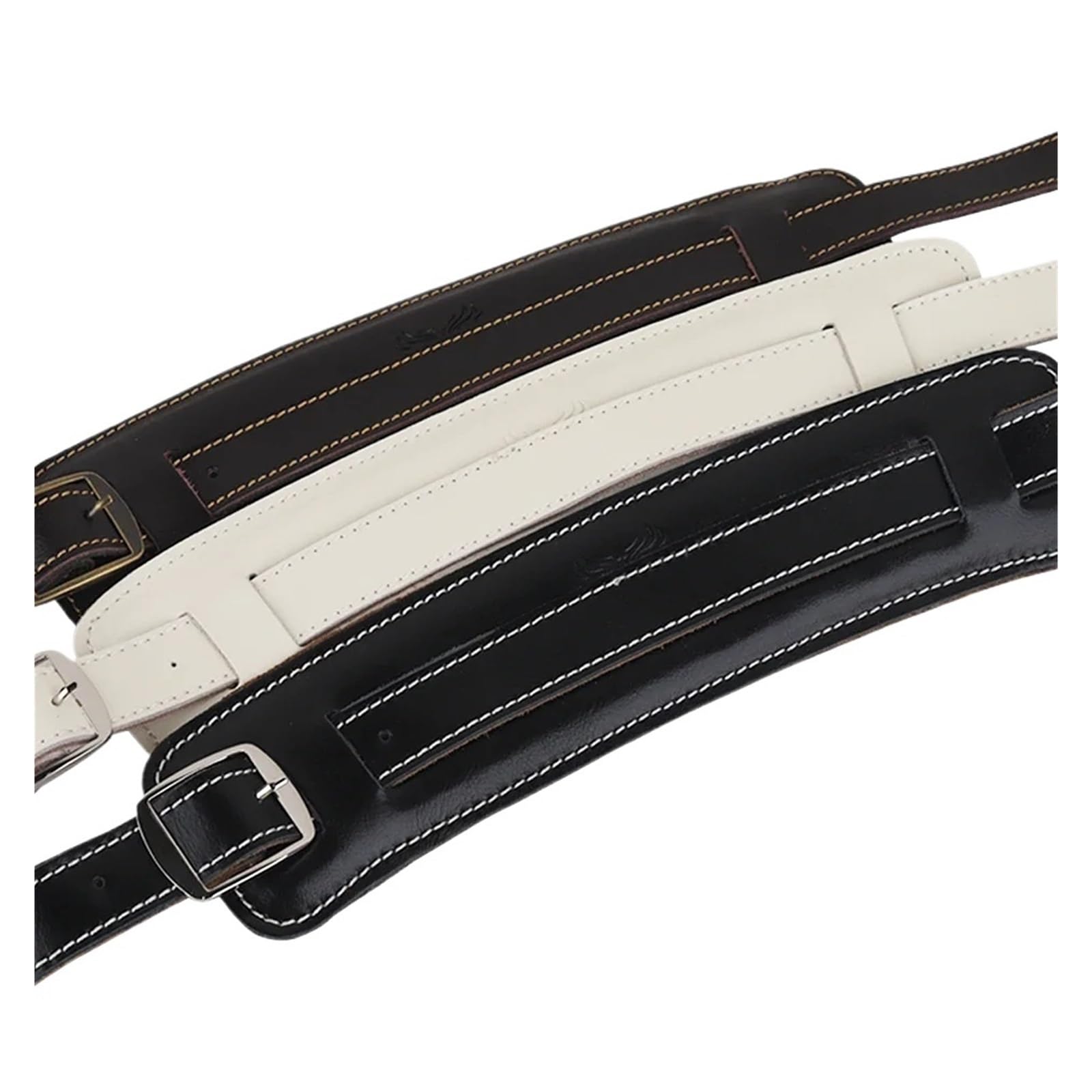 Compatibile con Tracolla for Chitarra in Pelle, Regolabile, for Basso Elettrico Acustico Vintage, Resistente Fibbia in Metallo