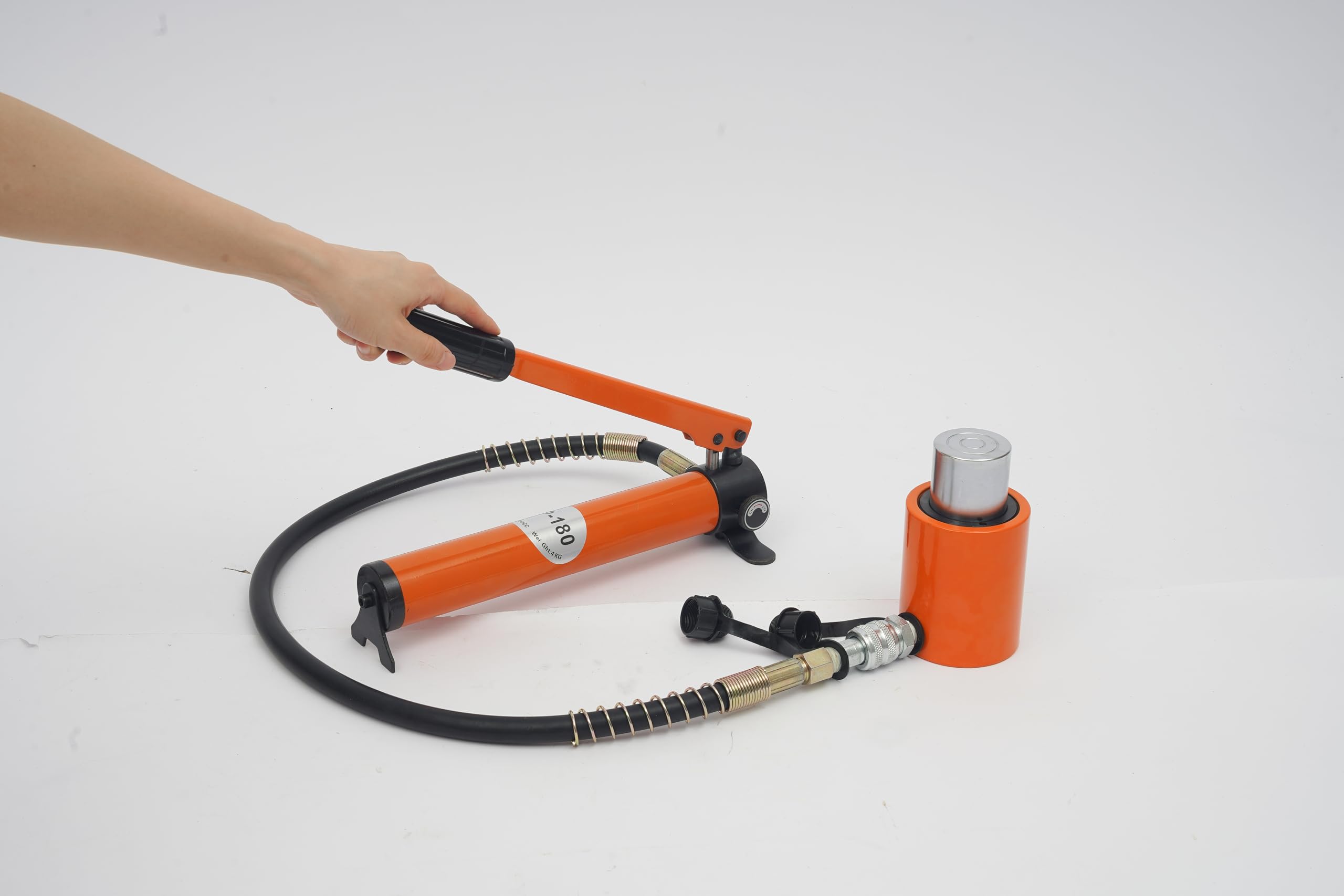 Pompa idraulica manuale CP-180, pompa manuale con tubo ad alta pressione da 1 m (ZG3/8", raccordo per tubo flessibile da 350 cc, 70 Mpa, materiale in acciaio per cilindro idraulico 20T e